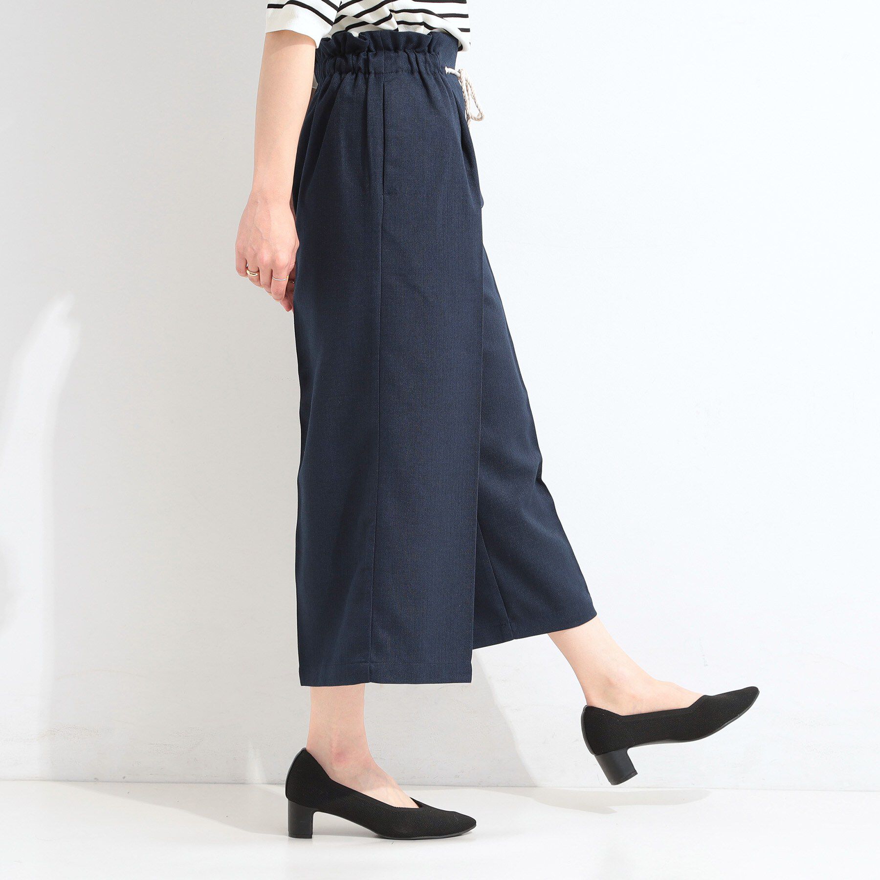 SHOO･LA･RUE「【S-LL】ロープベルトが爽やか ガウチョパンツ」|その他|