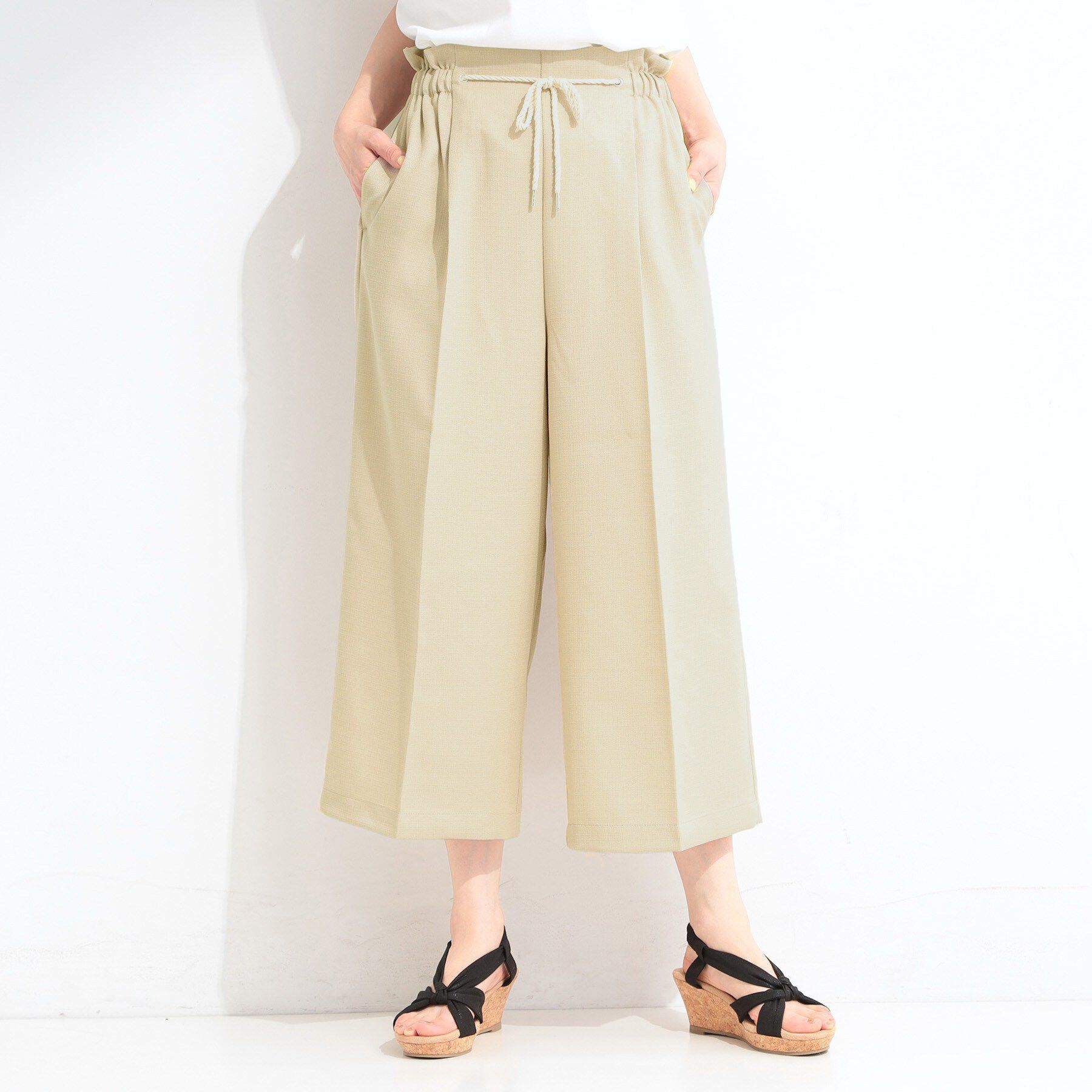 SHOO･LA･RUE「【S-LL】ロープベルトが爽やか ガウチョパンツ」|その他|