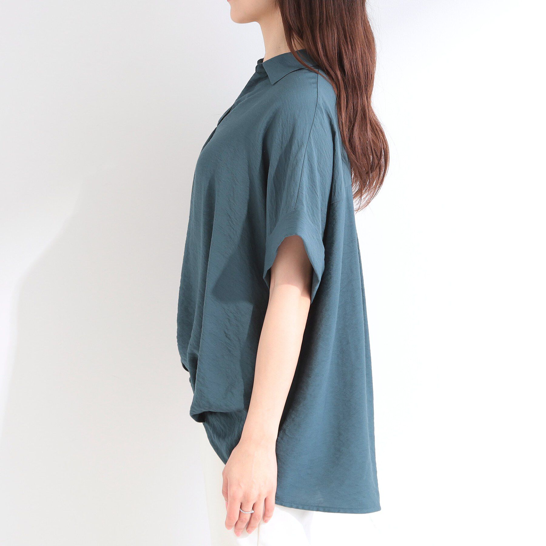 SHOO･LA･RUE「【ひんやり】裾タックスキッパーシャツ」|シャツ・ブラウス|