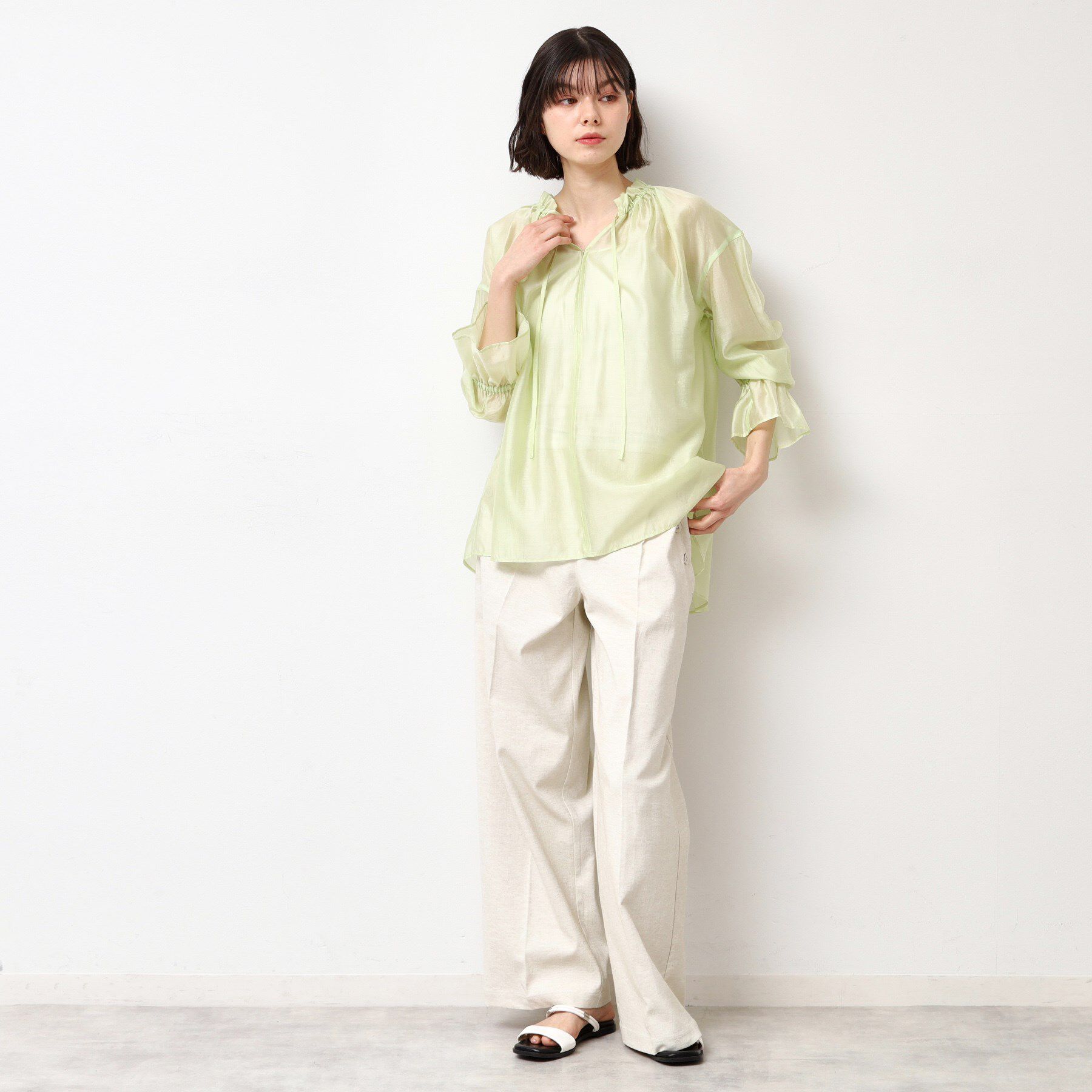 Dessin「【洗える】フリルリボンブラウス」|シャツ・ブラウス|