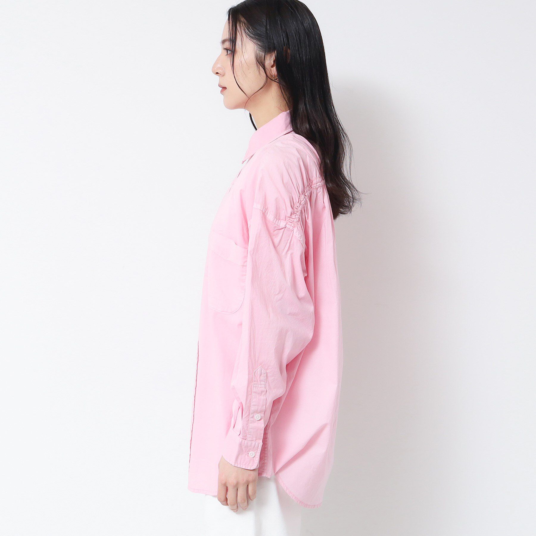 Dessin「【洗える】ピグメント染バックギャザーシャツ」|シャツ・ブラウス|