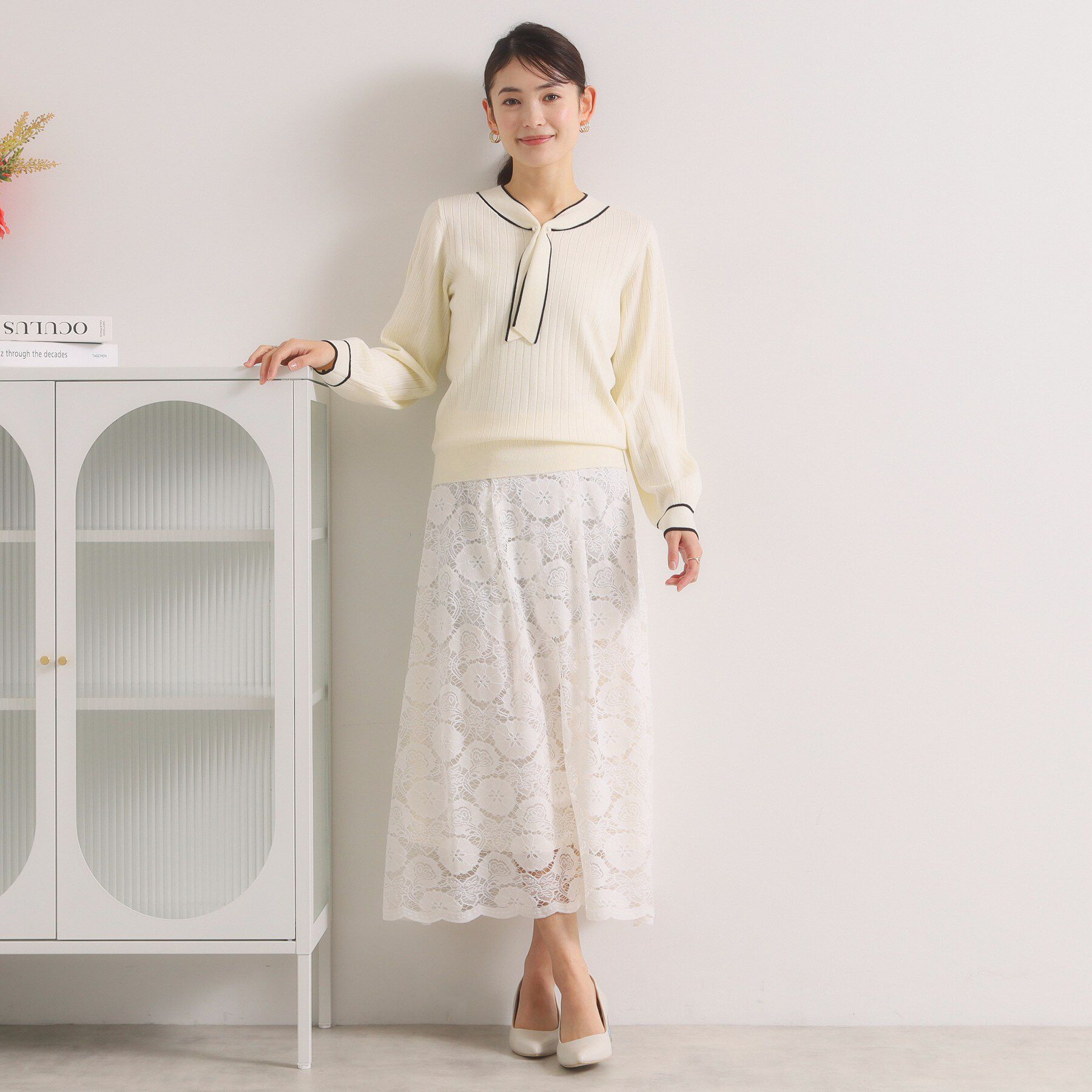 ITS&rsquo;DEMO「【手洗い可】配色ボウタイニット」|ニット・セーター|