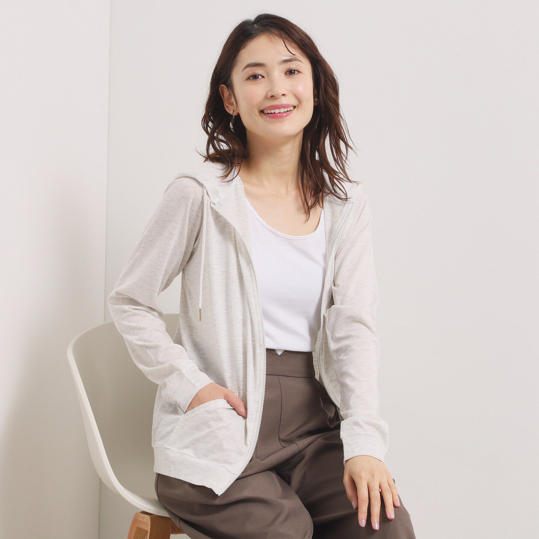 ITS&rsquo;DEMO「【手洗い可】UVカットパーカ」|パーカー|ライトグレー(011