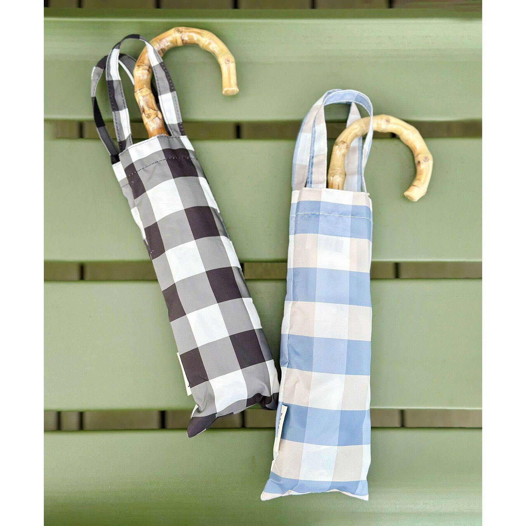 Ober Tashe「ギンガムチェックトートバッグ折りたたみ傘 雨傘」|傘|