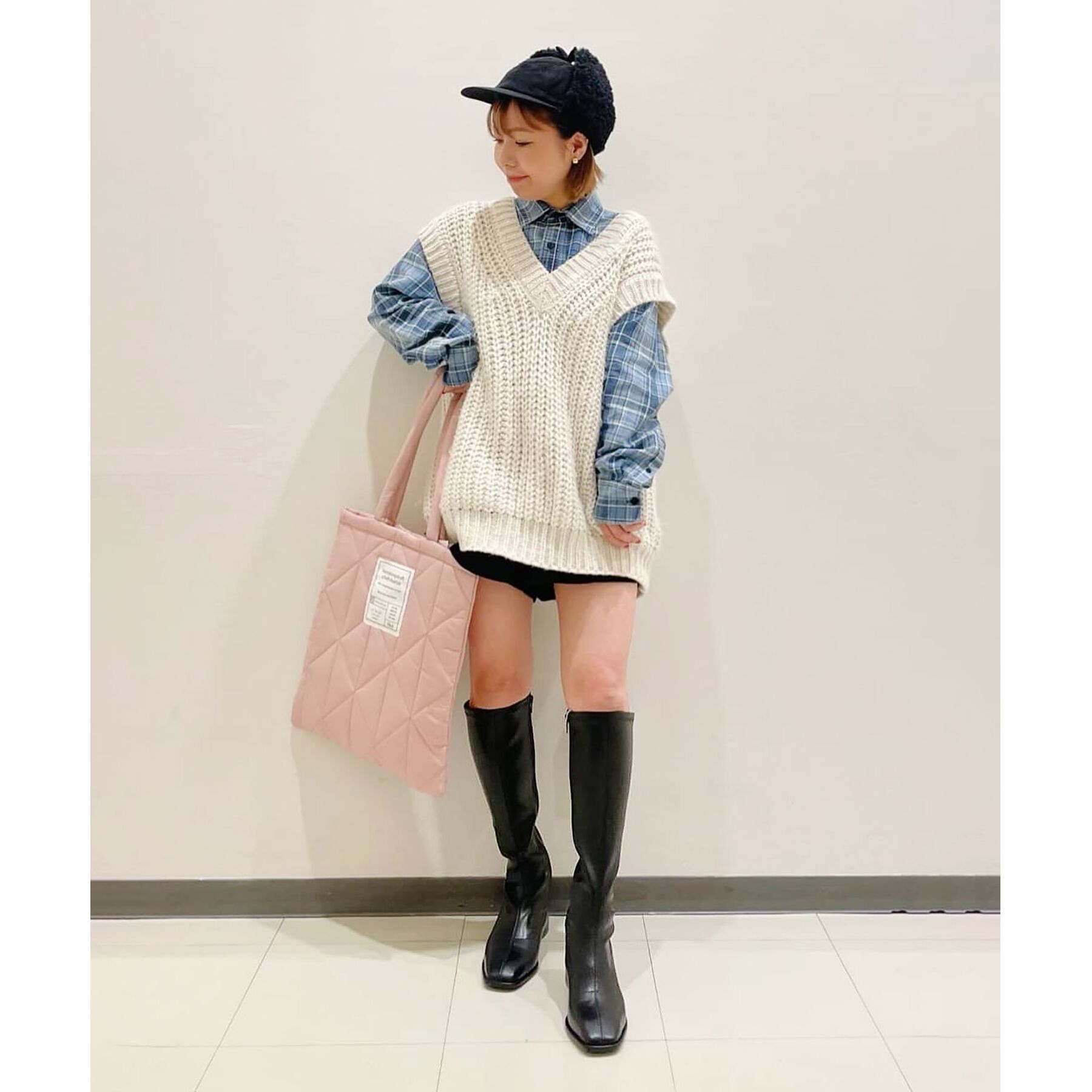 ESPERANZA「スクエアトゥロングブーツ【ロングセラー／歩きやすい／ローヒール／ストレッチ／サイドジップ／着脱簡単／」|ショートブーツ|