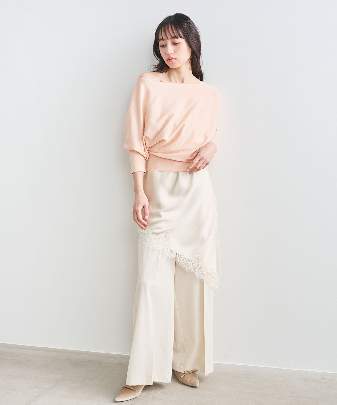 COCO DEAL「アシメドレープニット」|ニット・セーター|