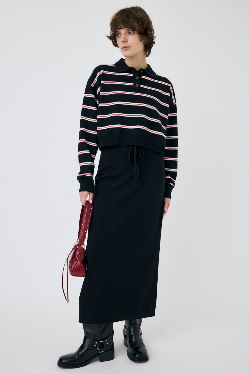 MOUSSY「PENCIL ニットスカート」|スカート|BLK