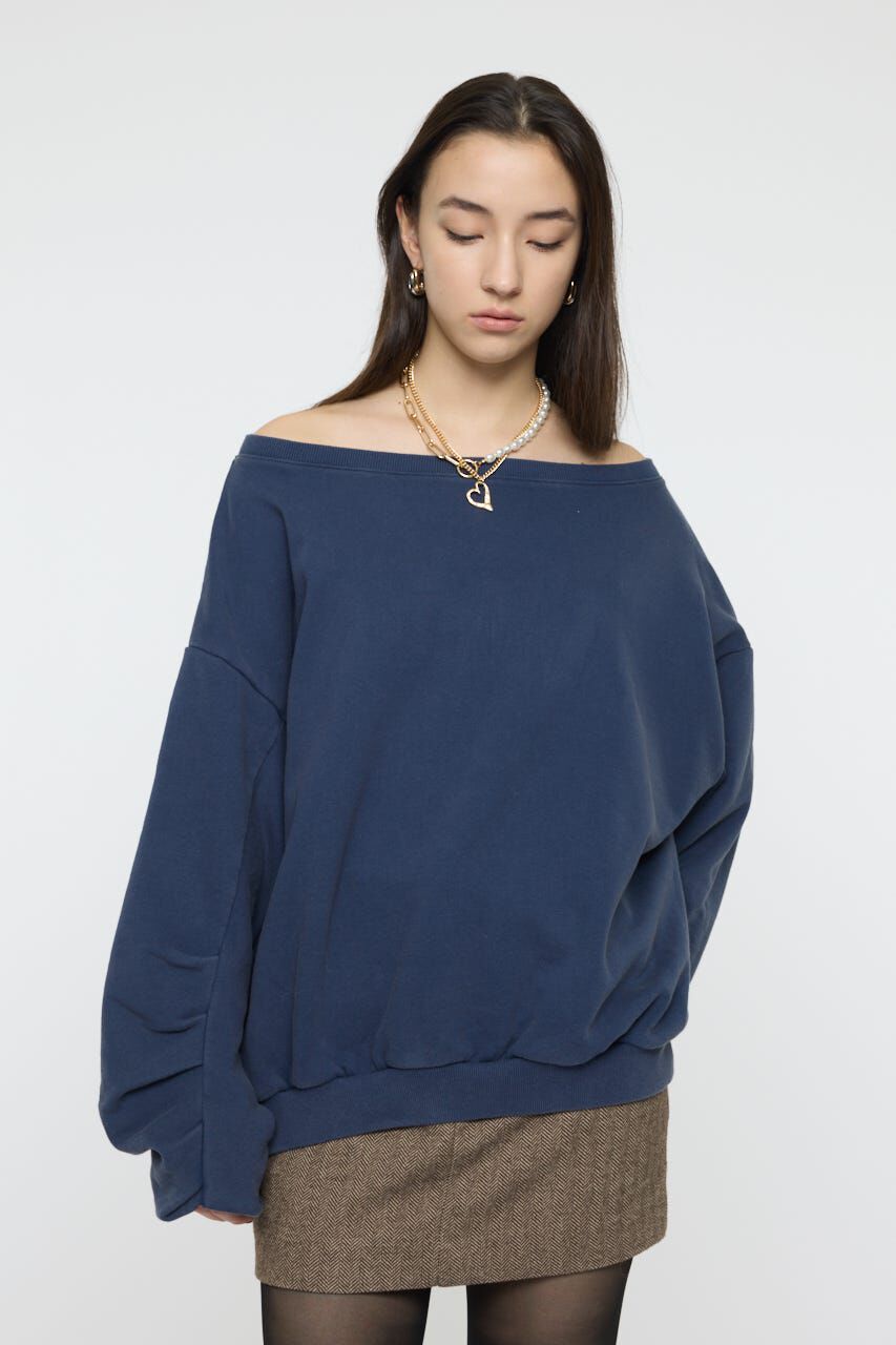 MOUSSY「WASHED OFF SHOULDER スウェット」|パーカー|