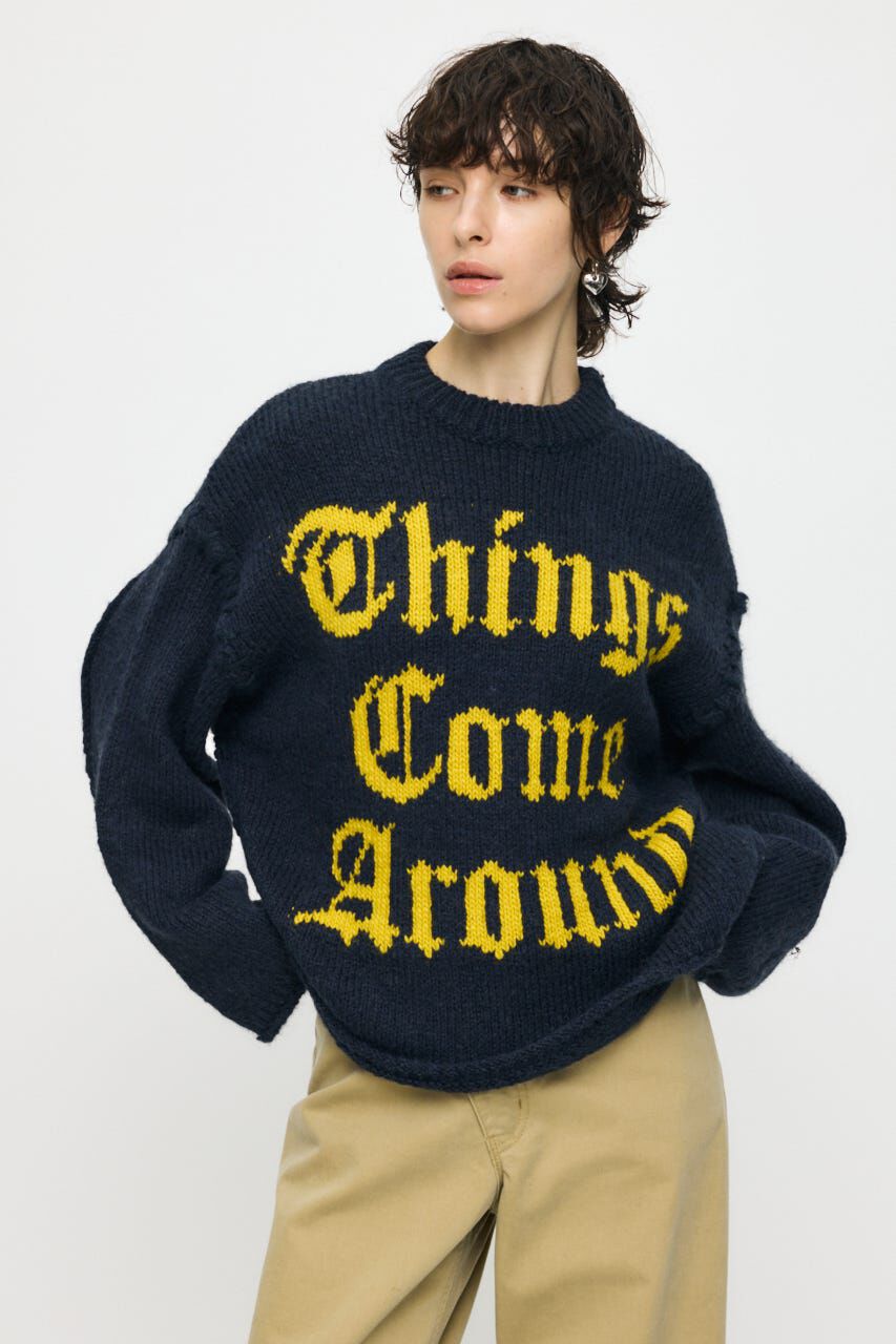 MOUSSY「JACQUARD WORD セーター」|ニット・セーター|