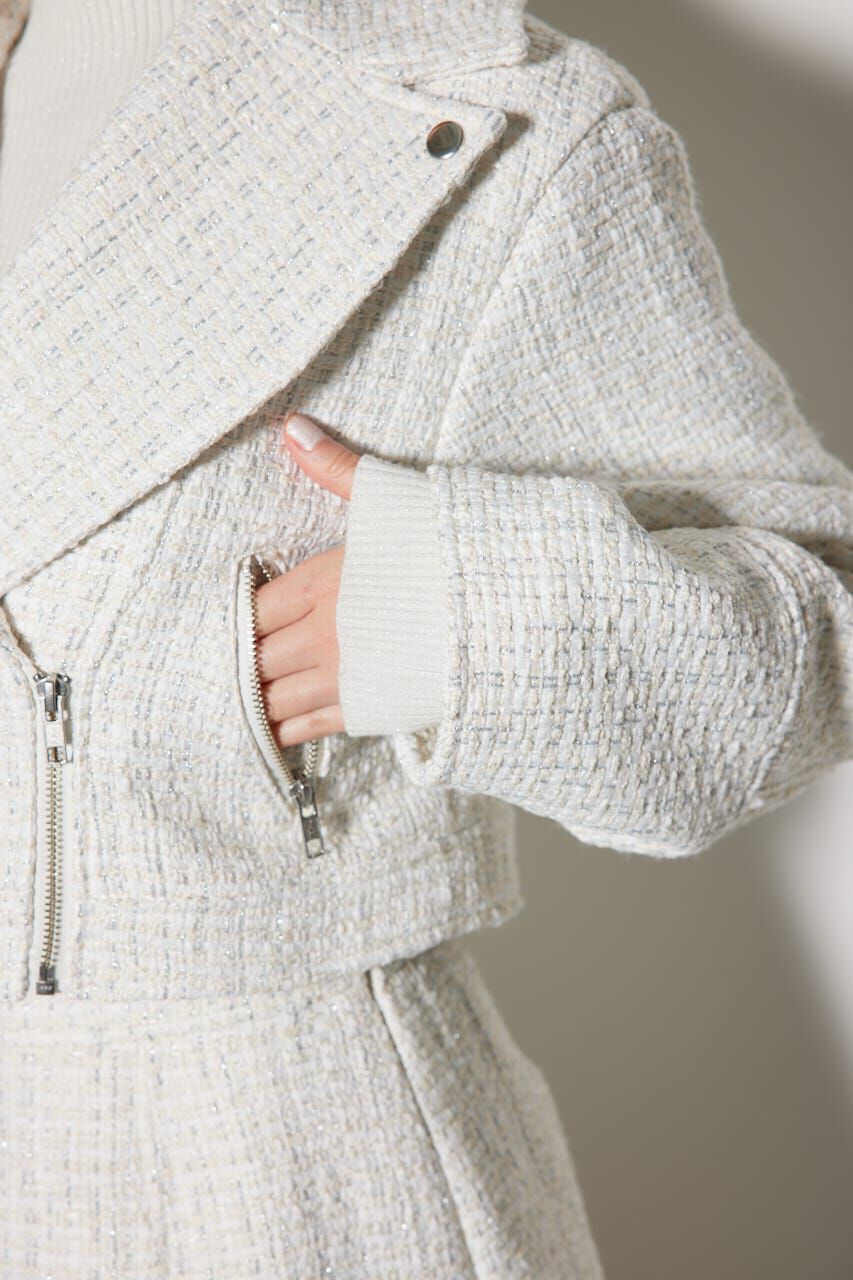 rienda「ツイードショートライダースジャケット」|その他|