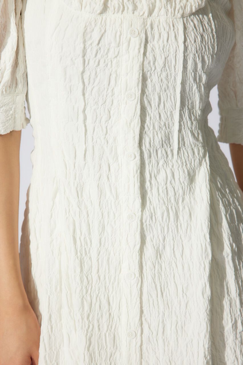 rienda「バストギャザーデザインジャガードフレアワンピース」|ワンピース|