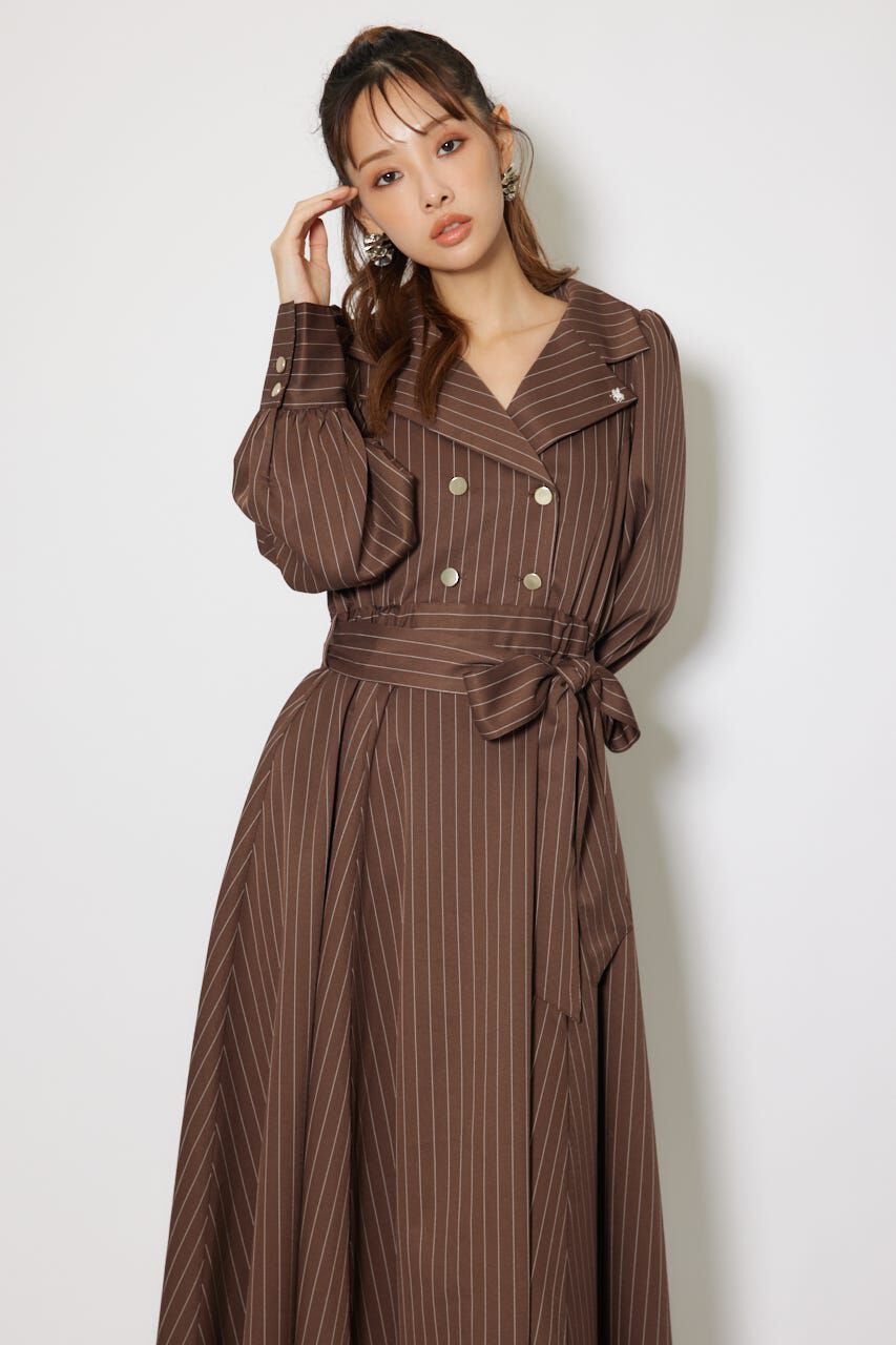 rienda「オープンカラーフレアワンピース」|ワンピース|