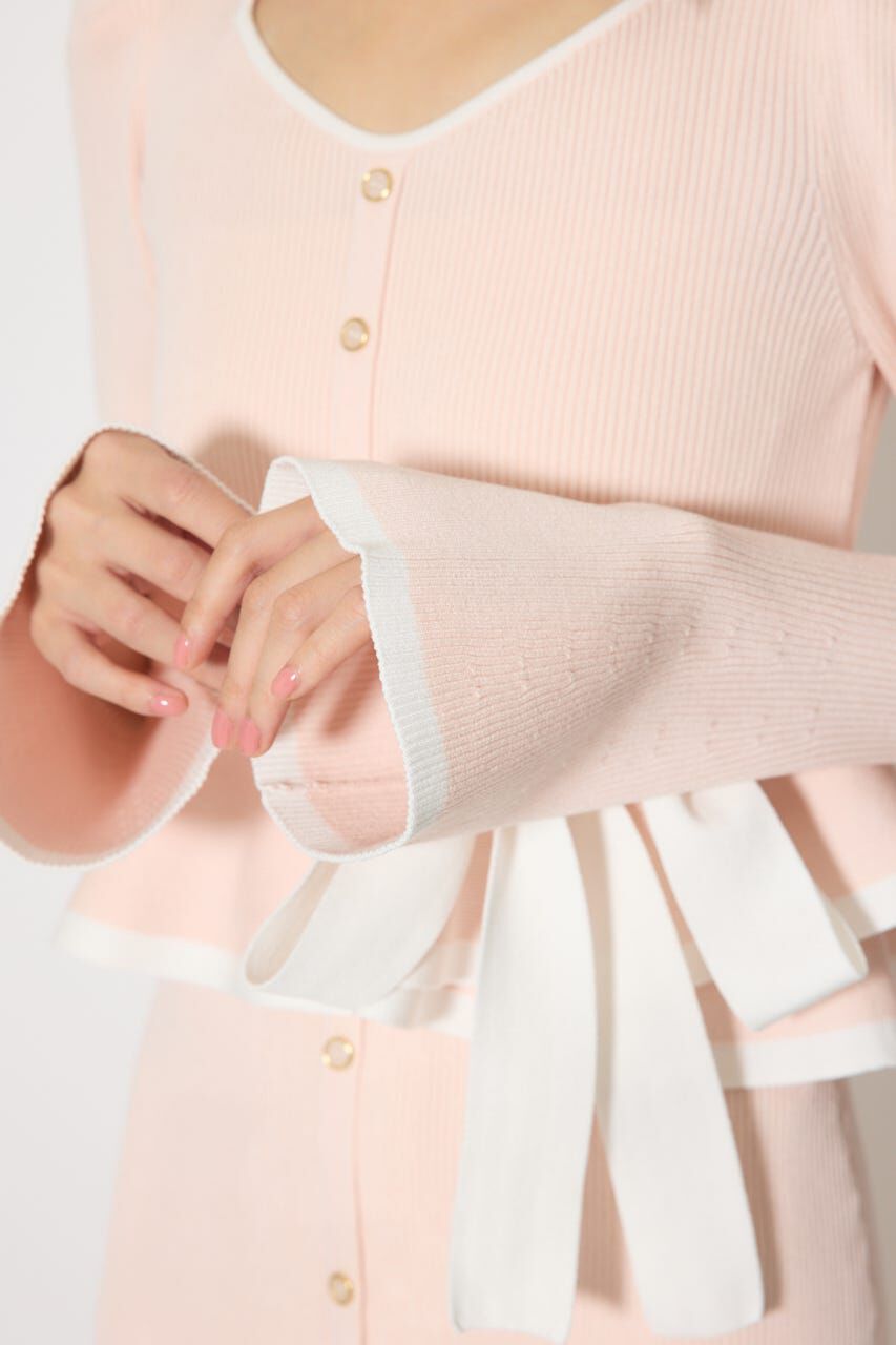 rienda「配色ペプラムタイトニットワンピース」|ワンピース|