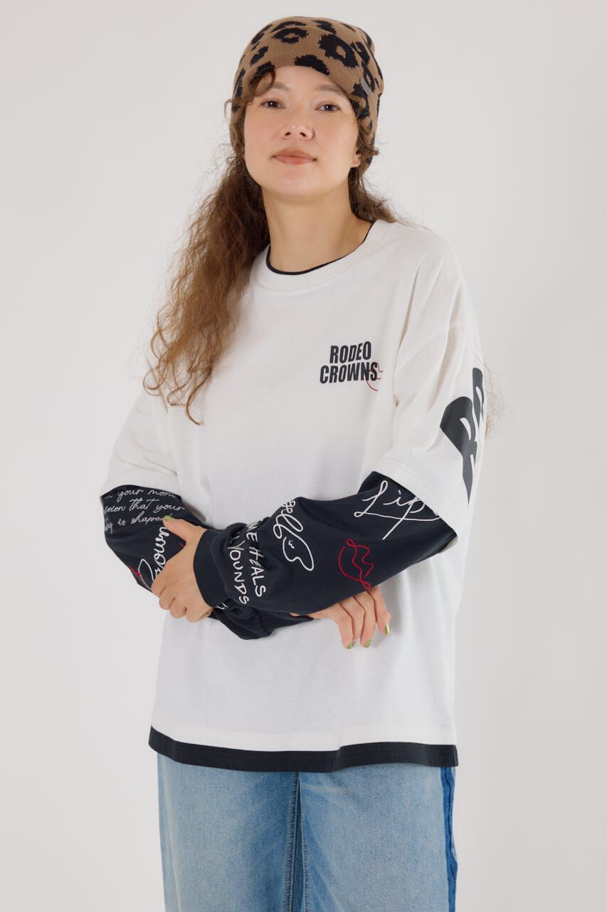 RODEO CROWNS「オーバーロゴレイヤードロングスリーブTシャツ」|Tシャツ・カットソー|