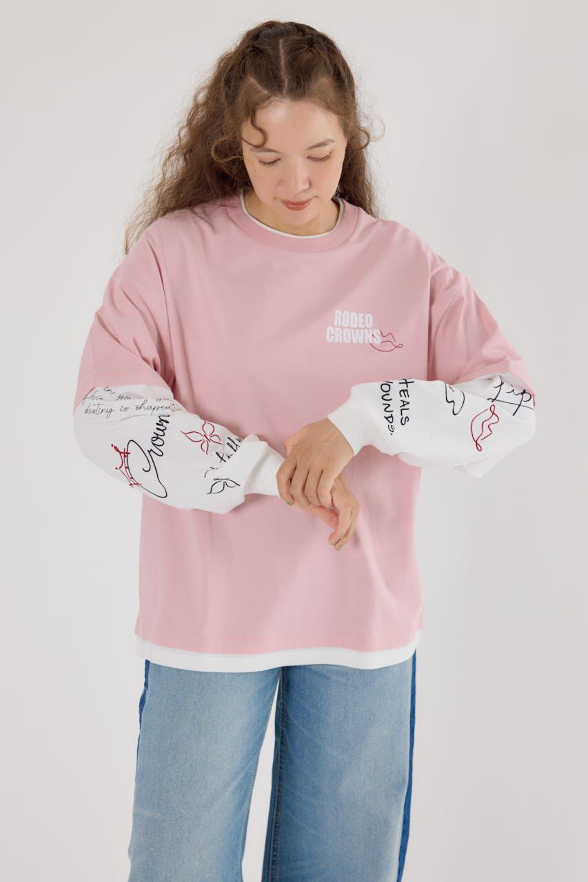 RODEO CROWNS「オーバーロゴレイヤードロングスリーブTシャツ」|Tシャツ・カットソー|