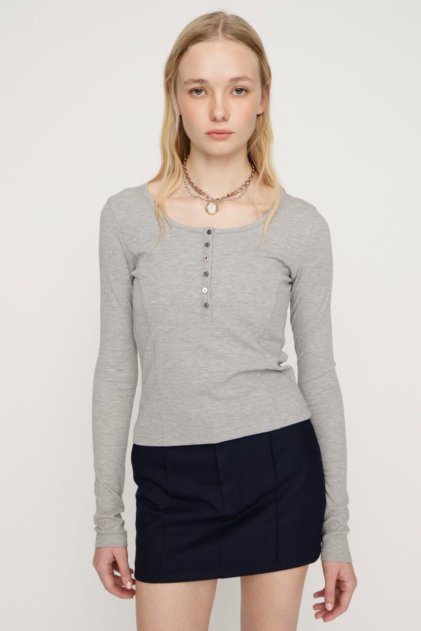 SLY「HENRY NECK CUT トップス」|Tシャツ・カットソー|