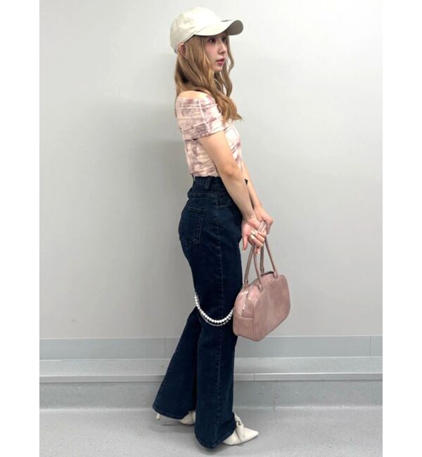 CALNAMUR「パールチェーンフレアデニム」|その他|