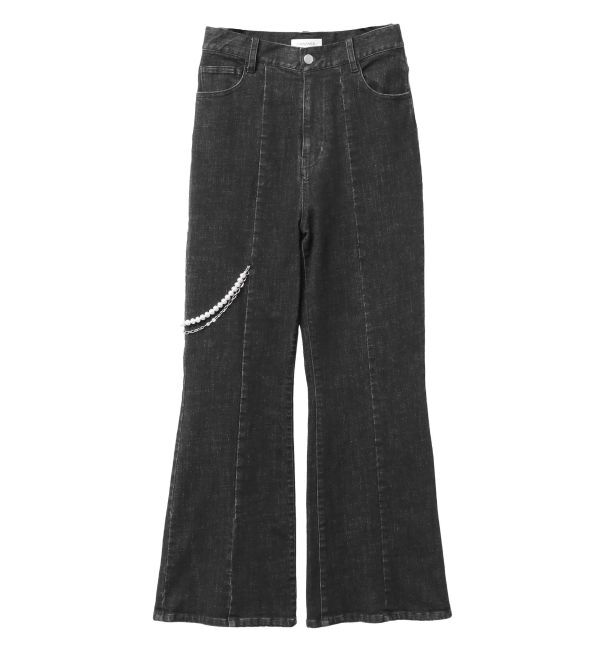 CALNAMUR「パールチェーンフレアデニム」|その他|