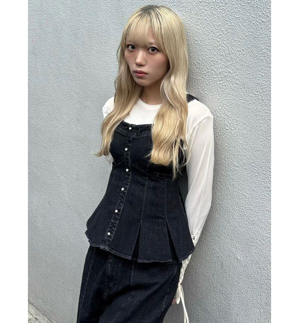 CALNAMUR「パールチェーンフレアデニム」|その他|