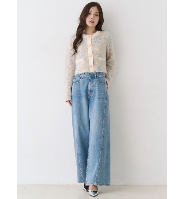 CALNAMUR「バックデザインワイドデニム」|デニム|