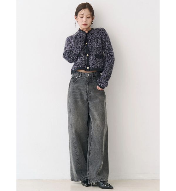 CALNAMUR「バックデザインワイドデニム」|デニム|