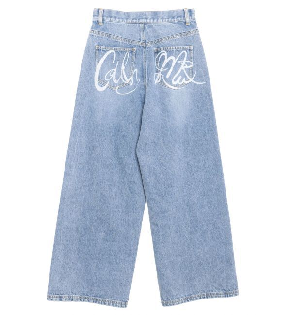 CALNAMUR「バックデザインワイドデニム」|デニム|