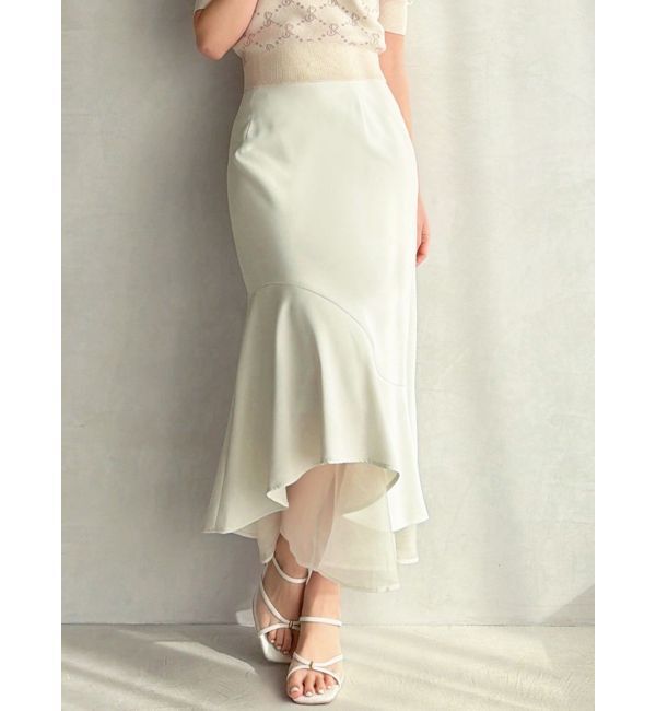 RESEXXY「【WEB限定】シアードッキングマーメイドスカート」|スカート|アイボリー