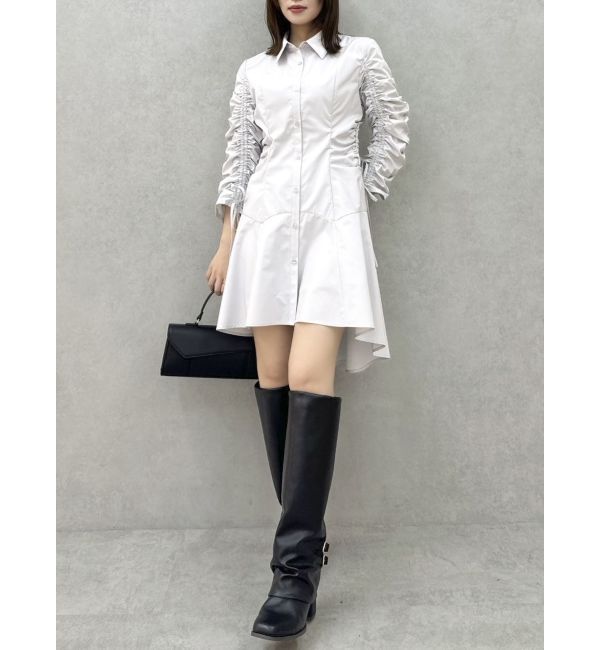 dazzlin「ギャザースリーブイレヘムシャツワンピース」|ワンピース|