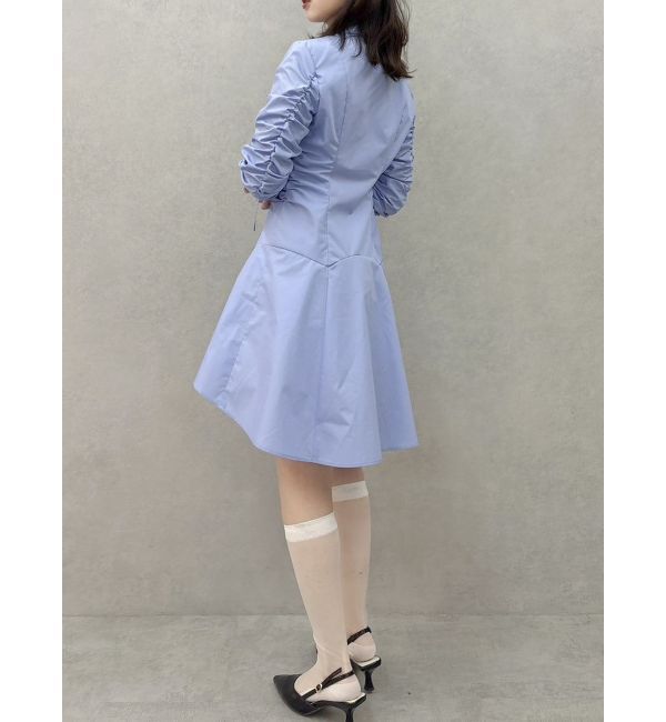dazzlin「ギャザースリーブイレヘムシャツワンピース」|ワンピース|