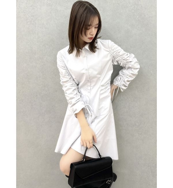 dazzlin「ギャザースリーブイレヘムシャツワンピース」|ワンピース|