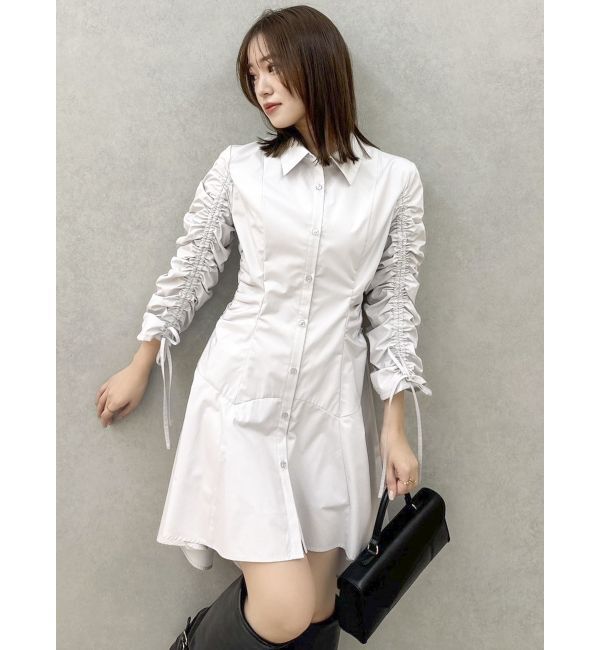 dazzlin「ギャザースリーブイレヘムシャツワンピース」|ワンピース|