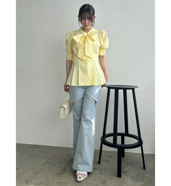 dazzlin「スリットフレアデニムパンツ」|デニム|