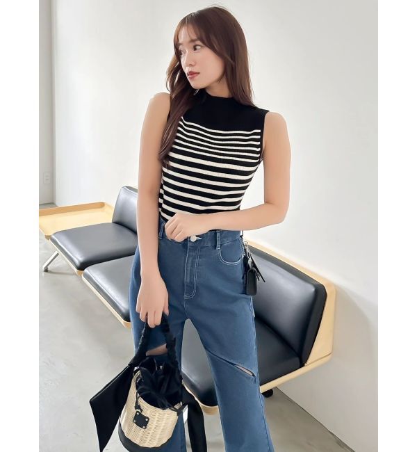 dazzlin「スリットフレアデニムパンツ」|デニム|