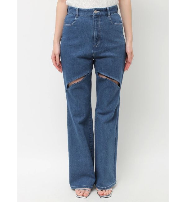 dazzlin「スリットフレアデニムパンツ」|デニム|