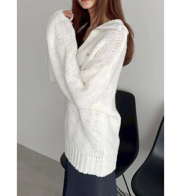 dazzlin「ローゲージジッププルオーバー」|ニット・セーター|