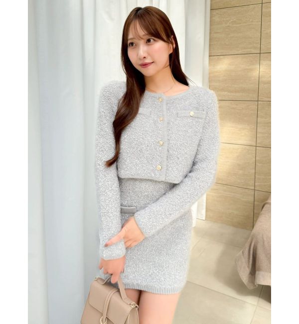 dazzlin「【セット対応】ヘアリーニットミニワンピース」|ワンピース|