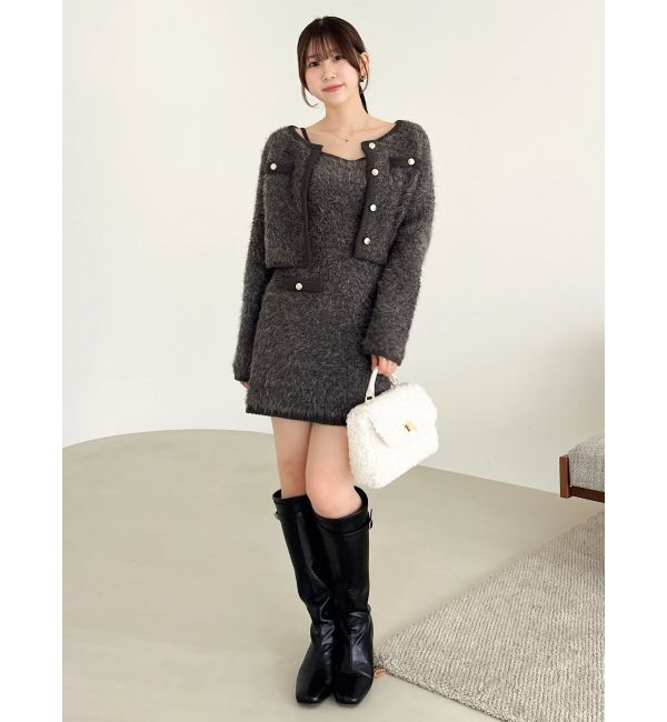 dazzlin「【セット対応】ヘアリーニットミニワンピース」|ワンピース|