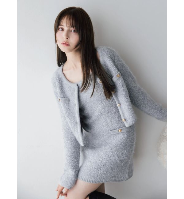 dazzlin「【セット対応】ヘアリーニットミニワンピース」|ワンピース|