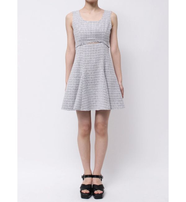 MERCURYDUO「カットアウトツイードミニマーメイドワンピース」|ワンピース|