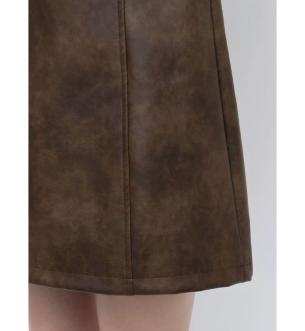 MURUA「フェイクレザーホックミニワンピース」|ワンピース|