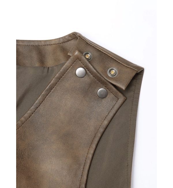 MURUA「フェイクレザーホックミニワンピース」|ワンピース|