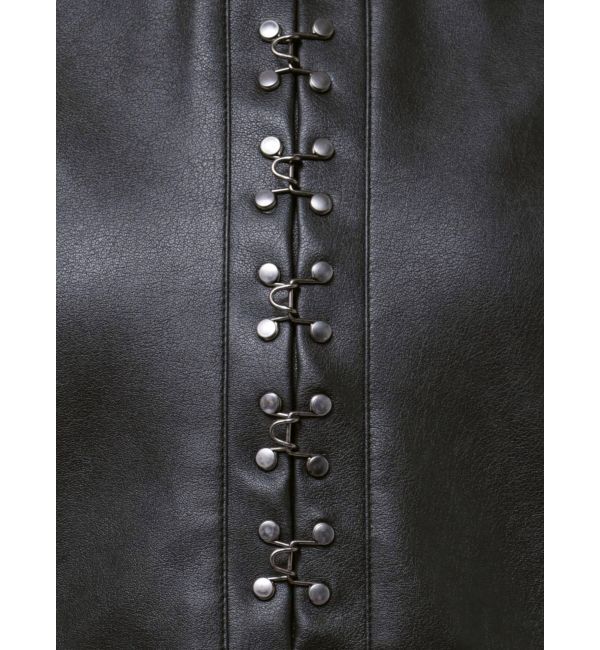 MURUA「フェイクレザーホックミニワンピース」|ワンピース|