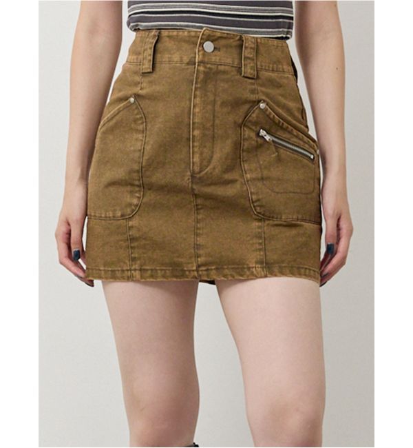 MURUA「メニーポケットカーゴスカート」|スカート|ブラウン