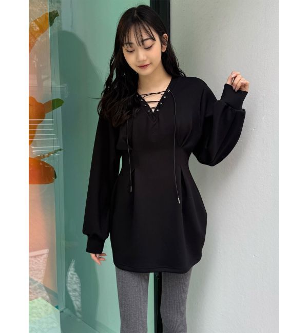 MURUA「デザインレースアップミニワンピース」|ワンピース|