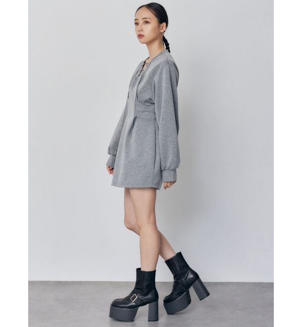 MURUA「デザインレースアップミニワンピース」|ワンピース|