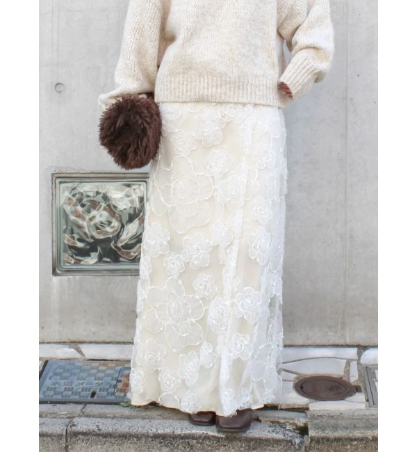 Ungrid「レースデザインスリットスカート」|スカート|