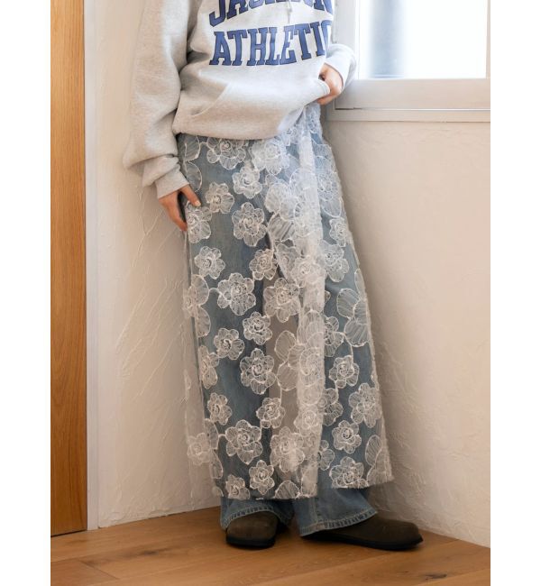 Ungrid「レースデザインスリットスカート」|スカート|