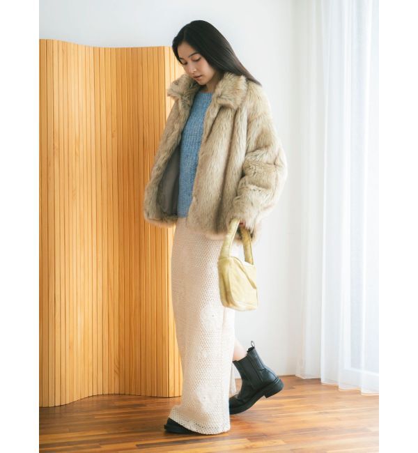 Ungrid「透かし編みスパンコールレイヤードスカート」|スカート|