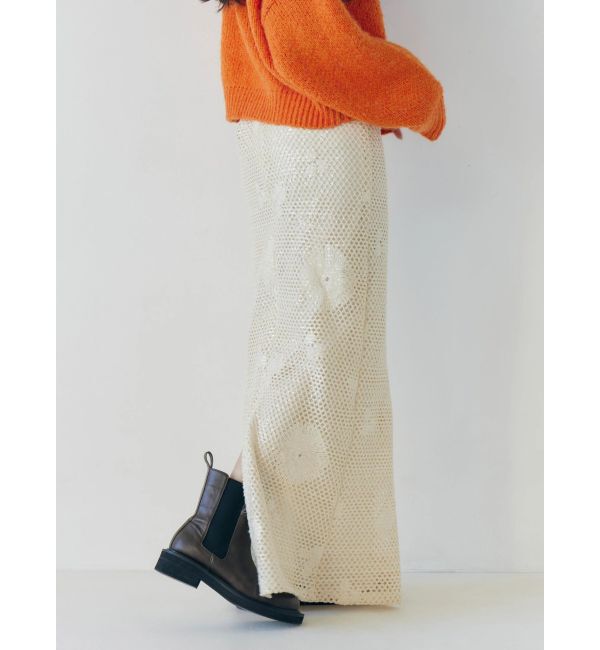 Ungrid「透かし編みスパンコールレイヤードスカート」|スカート|