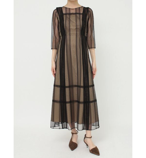 LAGUNAMOON「LADYジオメトリックレースワンピース」|ドレス|